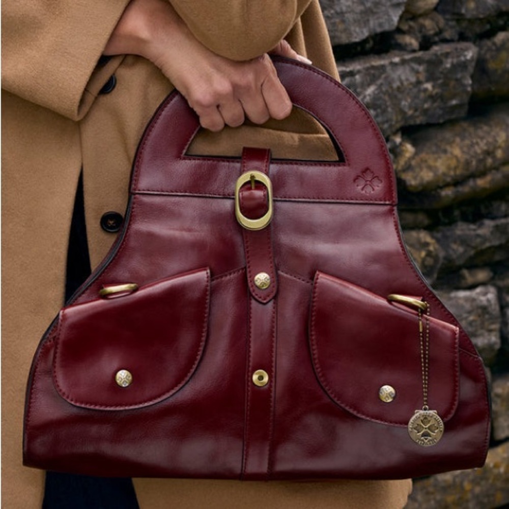 NWT-Patricia Nash-Milania Convertible Satchel-Oxblood-Vintage Distressed-$249 - Picture 14 of 16